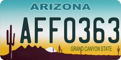 AZ license plate AFF0363