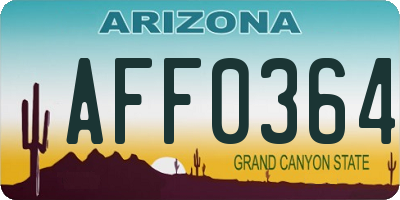 AZ license plate AFF0364