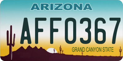 AZ license plate AFF0367