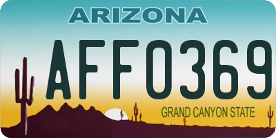 AZ license plate AFF0369