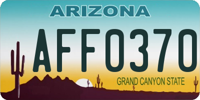 AZ license plate AFF0370
