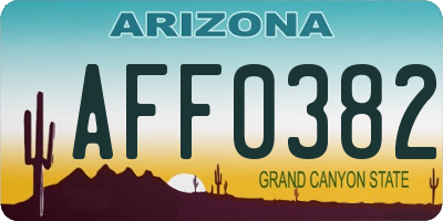 AZ license plate AFF0382