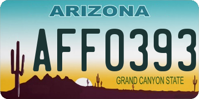 AZ license plate AFF0393