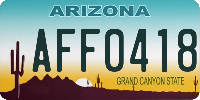 AZ license plate AFF0418