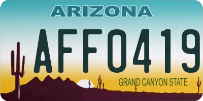 AZ license plate AFF0419