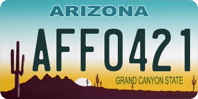 AZ license plate AFF0421