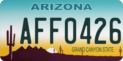 AZ license plate AFF0426