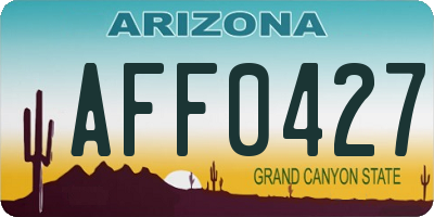 AZ license plate AFF0427
