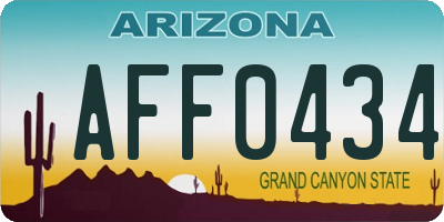 AZ license plate AFF0434