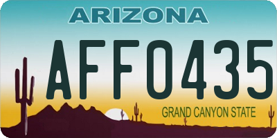 AZ license plate AFF0435