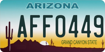 AZ license plate AFF0449
