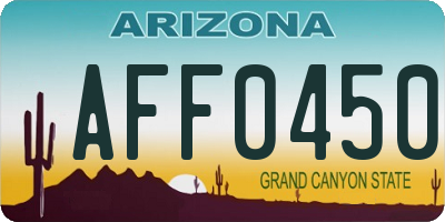 AZ license plate AFF0450
