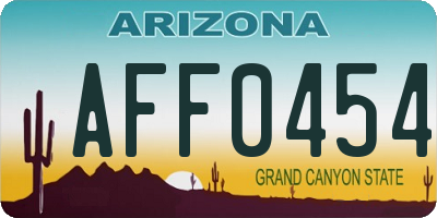 AZ license plate AFF0454