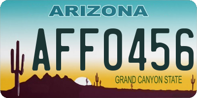 AZ license plate AFF0456