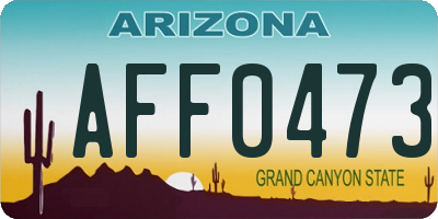 AZ license plate AFF0473