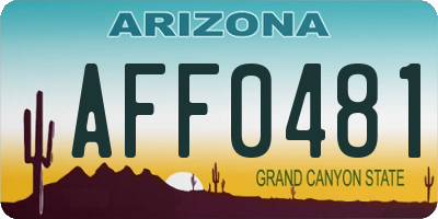 AZ license plate AFF0481