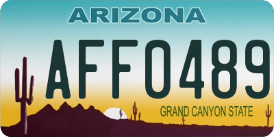 AZ license plate AFF0489