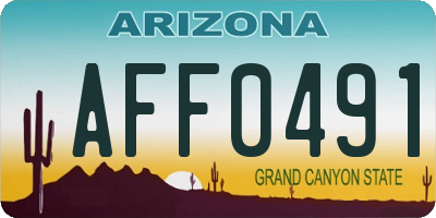 AZ license plate AFF0491