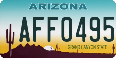 AZ license plate AFF0495