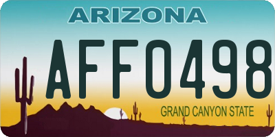 AZ license plate AFF0498
