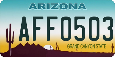 AZ license plate AFF0503