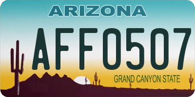 AZ license plate AFF0507