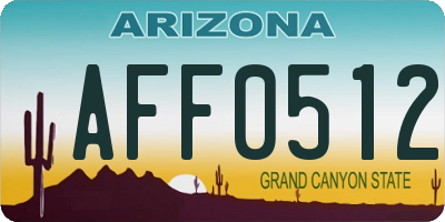 AZ license plate AFF0512