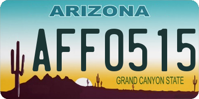 AZ license plate AFF0515