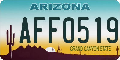 AZ license plate AFF0519