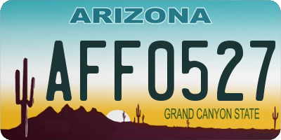 AZ license plate AFF0527