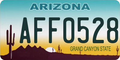 AZ license plate AFF0528
