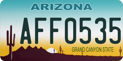 AZ license plate AFF0535