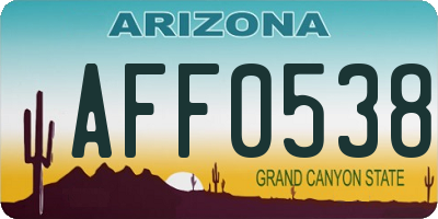 AZ license plate AFF0538