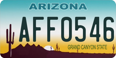 AZ license plate AFF0546