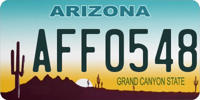 AZ license plate AFF0548