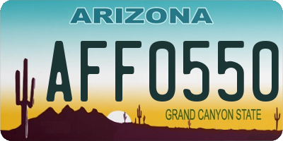 AZ license plate AFF0550