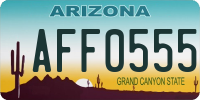 AZ license plate AFF0555