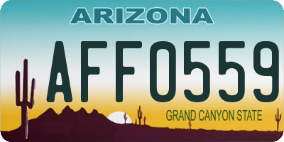 AZ license plate AFF0559