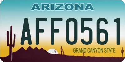 AZ license plate AFF0561