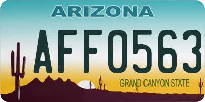 AZ license plate AFF0563