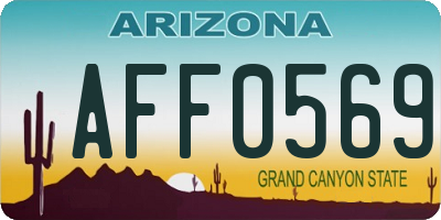 AZ license plate AFF0569