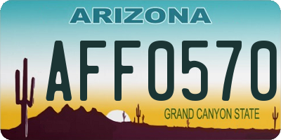 AZ license plate AFF0570