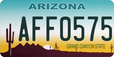 AZ license plate AFF0575