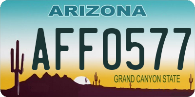 AZ license plate AFF0577