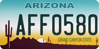 AZ license plate AFF0580