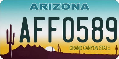 AZ license plate AFF0589