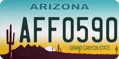 AZ license plate AFF0590