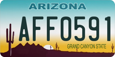 AZ license plate AFF0591