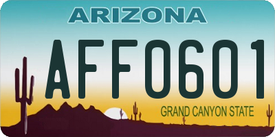 AZ license plate AFF0601