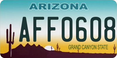 AZ license plate AFF0608